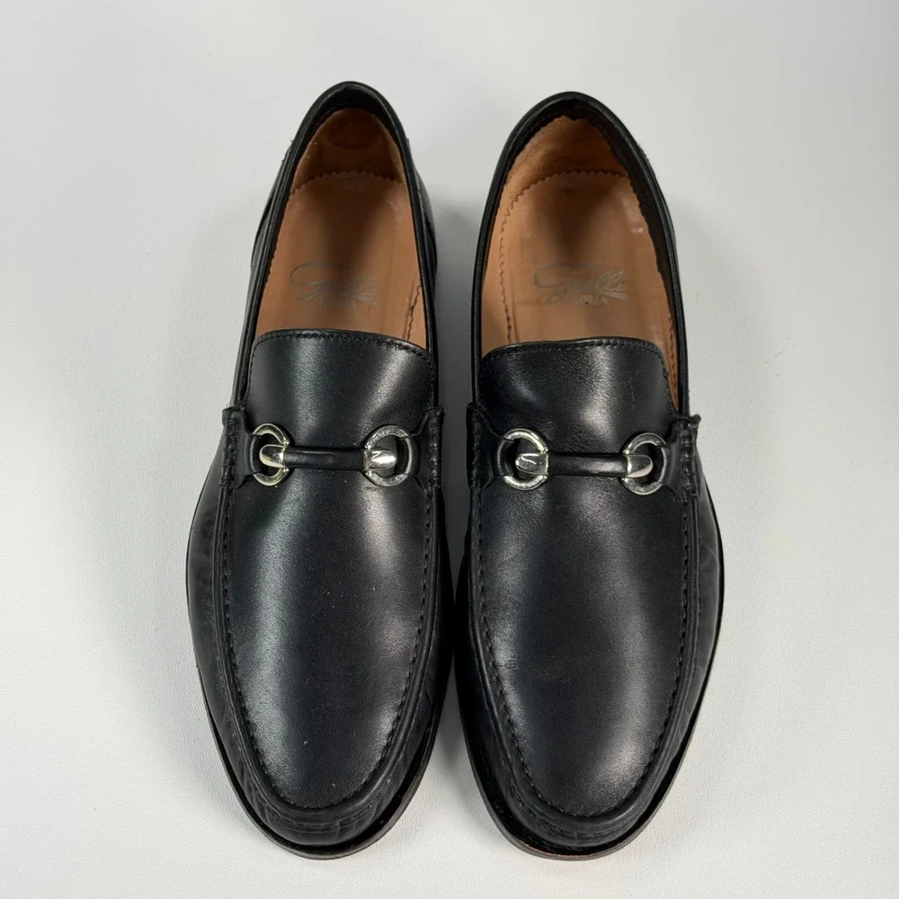 Grilli Roma Bit Loafers Mens 44 Black Leather Classic Slip On Made in Italy
